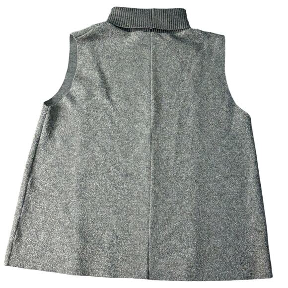 Zara Turtleneck Sleeveless Tank Sweater Raw Edges Womens Large Lagenlook - Picture 2 of 4